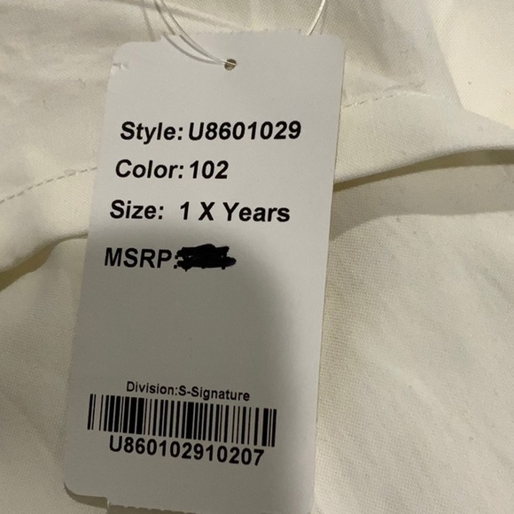 Suzanne Betro White Tunic w/ Striped Sleeves - NWT - Picture 5 of 6